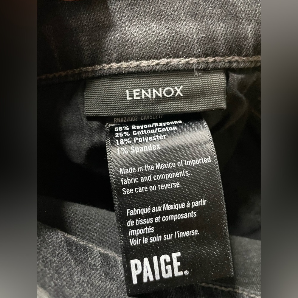PAIGE Transcend Lennox Slim Fit Jeans Jayden Size 36 - Picture 6 of 7